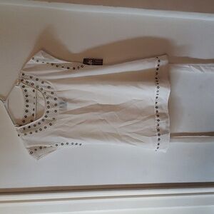 Authentic Icon | White Grunge-Inspired Short Sleeve Dress | XS | NWT